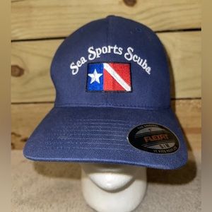 Flexfit S/M Sea Sports Scuba Hat/Cap Blue